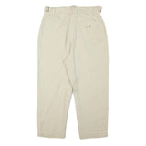 CERRUTI Womens Linen Blend Cream Relaxed Straight Trousers W31 L25 Casual Smart