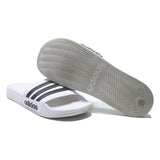 ADIDAS Adilette White Black Mens Slide Sandals Synthetic UK 11 Comfortable Pool