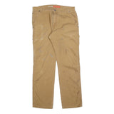 DICKIES Mens Cotton Blend Beige Regular Fit Straight Leg Trousers W34 L32