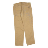 DICKIES Mens Cotton Blend Beige Regular Fit Straight Leg Trousers W34 L32