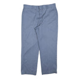 DICKIES Mens Cotton Blend Blue Regular Straight Trousers W38 L30 Workwear Zip