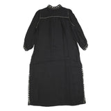 ZARA Womens Black Day Woven Plain 3/4 Sleeve Midi L Dress Embellished
