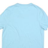 TOMMY HILFIGER Womens Blue V-Neck T-Shirt M Cotton Blend Short Sleeve Casual