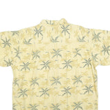ROUTE 66 Mens Cream & Green Palm Print Hawaiian Shirt L Casual Summer Cotton