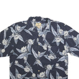 JAMAICA JAXX Mens Blue Floral Silk Shirt XL Summer Casual Beachwear