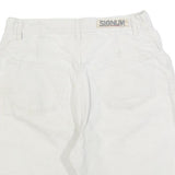 SIGNUM Mens Shorts White Casual Cotton Blend M W30 Comfortable Fit