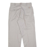 DICKIES Mens Cotton Blend Beige Regular Fit Straight Leg Trousers W30 L32