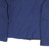 JEAN ST LOUIS Womens Blue & Black Houndstooth Coach Jacket L Polyester Blend