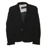 ZARA BASIC Womens Black Jacket S Polyester Blend Button Closure Tailored Plain