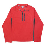 STARTER Mens Red & Grey Sports Style Jumper Pullover Plain Crew Neck Basic Knit