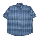 Pendleton Checked Short Sleeve Shirt - XL Blue Cotton