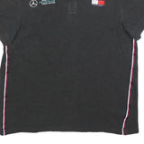 TOMMY HILFIGER Womens Black Formula One Team Short Sleeve Polo Shirt M Racing
