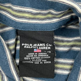 Ralph Lauren Striped Polo Shirt - Large Green Cotton