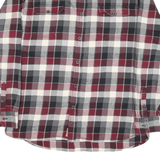 JACHS Mens Red & Black Check Shirt M Cotton Blend Long Sleeve Casual
