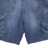 ENGELBERT STRAUSS Mens Denim Blue Cargo Shorts XL W32 Casual Workwear