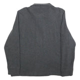 POLO RALPH LAUREN Mens Grey Jumper Cotton Pullover V-Neck S Classic Zip Knitwear