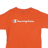 CHAMPION Mens Orange Logo Graphic T-Shirt M Short Sleeve Crew Neck Cotton Blend