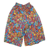 Womens Colourful Casual Patterned Shorts XS W24 Elastic Waist Polyester Blend