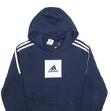 ADIDAS Boys Navy Blue Cotton Blend Hoodie 15-16Y Pullover Sports Sweatshirt