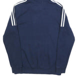 ADIDAS Boys Navy Blue Cotton Blend Hoodie 15-16Y Pullover Sports Sweatshirt