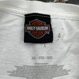 Rocky Top Harley Davidson Graphic T-Shirt - 3XL White Cotton
