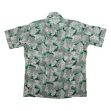 BRAIR HOUSE Mens Green & Black Graphic Abstract Polyester Blend Shirt XL Button