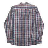 TOMMY HILFIGER Mens Green & Red Check Shirt M Cotton Blend Classic Fit Long