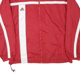 ADIDAS Mens Red & White Track Jacket XL Nylon Zip Athletic Sportswear
