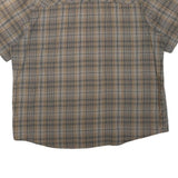 HARLEY DAVIDSON Mens Beige Plaid Cotton Blend Shirt 2XL Short Sleeve Button