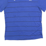 NIKE Mens Blue & Black Striped Graphic T-Shirt L Short Sleeve Crew Neck