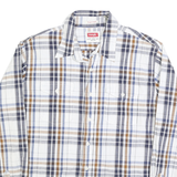 WRANGLER Mens Blue & Beige Plaid Shirt L Classic Cotton Button Down Casual