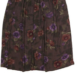 WORTHINGTON Womens Brown Floral Pleated Midi Polyester Skirt M Elegant