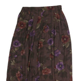 WORTHINGTON Womens Brown Floral Pleated Midi Polyester Skirt M Elegant
