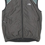 THE NORTH FACE Mens Grey & Green Sleeveless Nylon Jacket S Windbreaker Zip Up