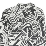 MNG Womens Black & White Geometric Coach Jacket S Polyester Blend Woven Classic
