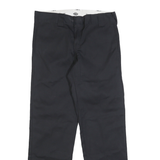 DICKIES Mens Cotton Blend Black Regular Fit Straight Leg Trousers W30 L30