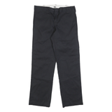 DICKIES Mens Cotton Blend Black Regular Fit Straight Leg Trousers W30 L30