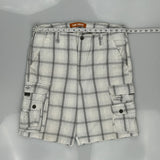 Lee Checked Cargo Shorts - 36W 11L White Cotton
