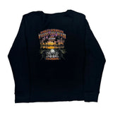 Harley Davidson Graphic Long Sleeve T-Shirt - Large Black Cotton