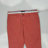 Tommy Hilfiger Slim Fit Chinos - 34W 30L Red Cotton