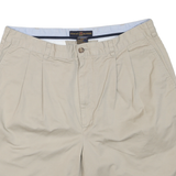 TOMMY HILFIGER Womens Shorts Beige Casual L W36 Cotton Blend Pleated