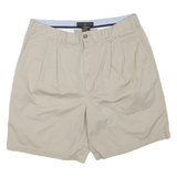 TOMMY HILFIGER Womens Shorts Beige Casual L W36 Cotton Blend Pleated