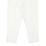 KATHLEEN MADDEN Womens Cotton Blend White Regular Fit Zip Trousers W26 L22