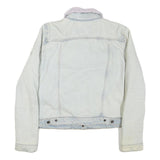 LEVI'S Womens Blue White Cotton Blend Sherpa Collar Jacket XL Denim Trucker