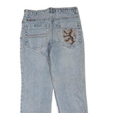 BSWANG Womens Blue Regular Straight Denim Light W30 L28 Jeans Cotton Blend Zip