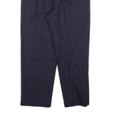 Womens Relaxed Fit Navy Wool Blend Zip Trousers W28 L30 Classic Workwear