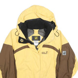 JACK WOLFSKIN Womens Yellow & Brown Outdoor Jacket UK 8 Polyester Blend Zip