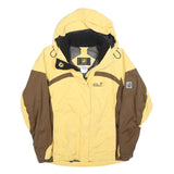 JACK WOLFSKIN Womens Yellow & Brown Outdoor Jacket UK 8 Polyester Blend Zip