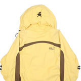JACK WOLFSKIN Womens Yellow & Brown Outdoor Jacket UK 8 Polyester Blend Zip