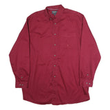 TWENTY Mens Red Cotton Shirt XL Classic Button-Down Long Sleeve Casual